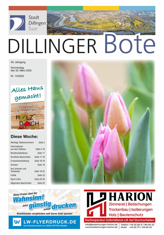 Dillinger Bote Titelblatt 12/2025