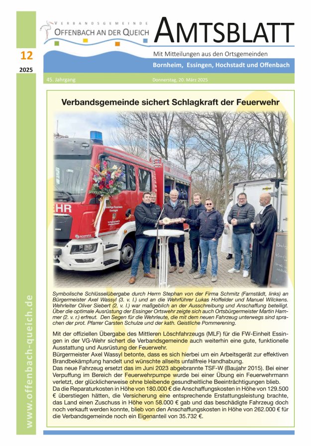 Amtsblatt VG Offenbach an der Queich Titelblatt 12/2025