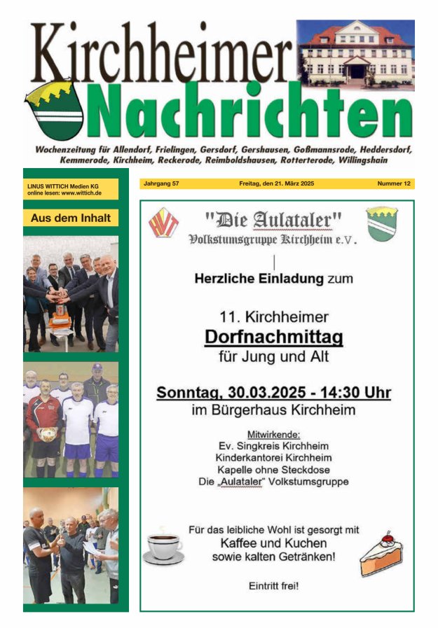 Kirchheimer Nachrichten Titelblatt 12/2025