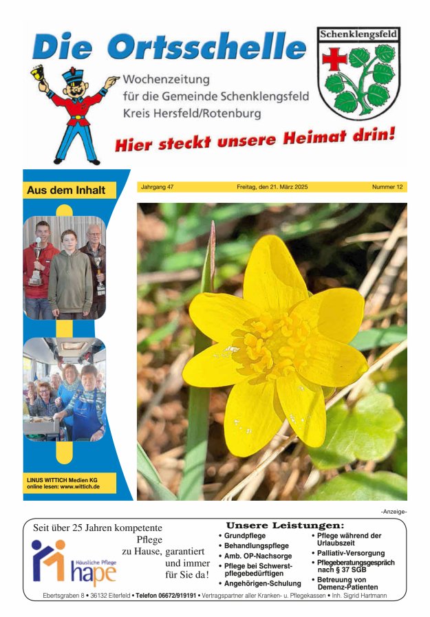 Die Ortsschelle Titelblatt 12/2025