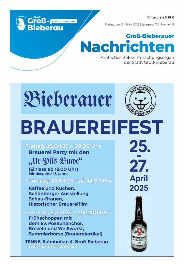 Groß-Bieberauer Nachrichten Titelblatt 12/2025
