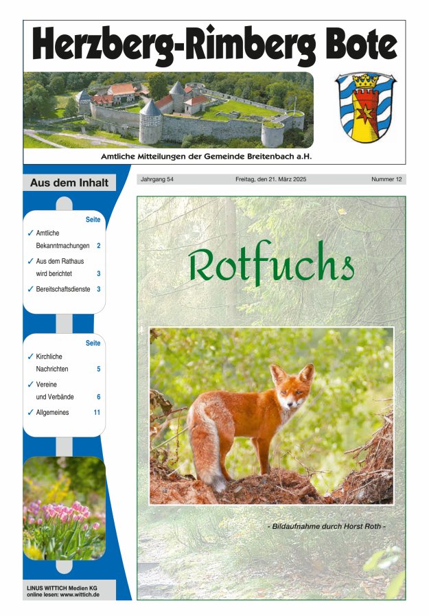 Herzberg-Rimberg Bote Titelblatt 12/2025