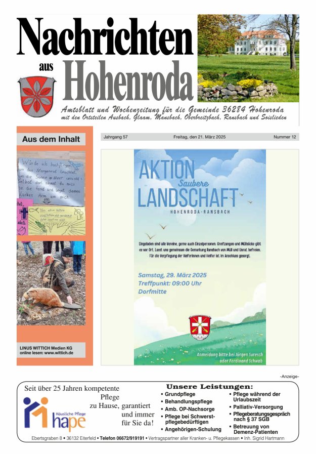 Nachrichten aus Hohenroda Titelblatt 12/2025