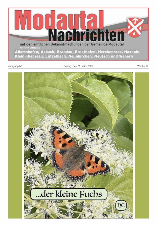 Modautal-Nachrichten Titelblatt 12/2025