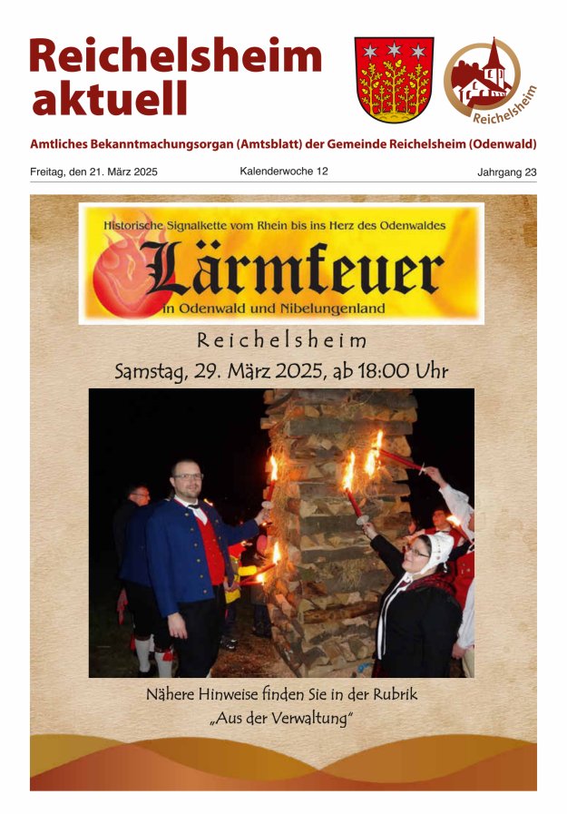 Reichelsheim aktuell - Amtsblatt der Gemeinde Reichelsheim(Odenwald) Titelblatt 12/2025