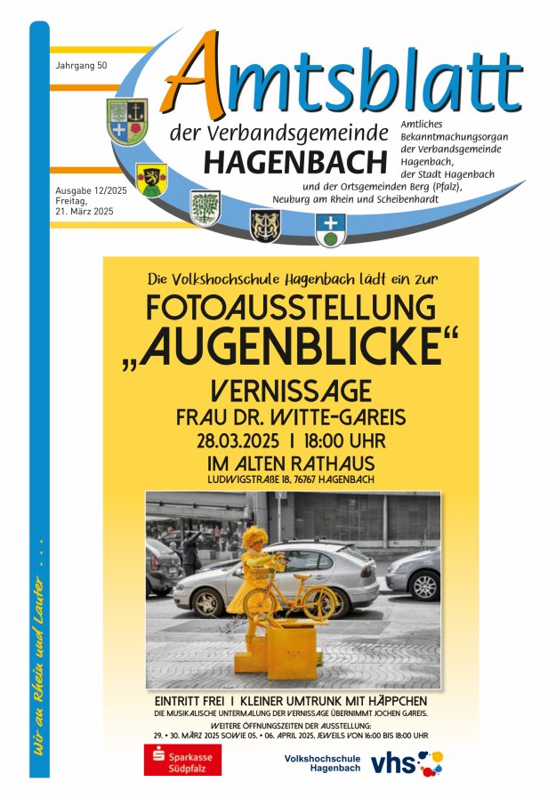 Amtsblatt der VG Hagenbach Titelblatt 12/2025