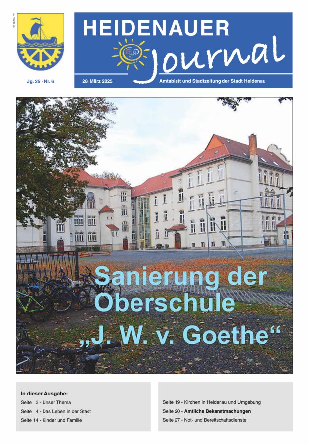 Heidenauer Journal - Amtsblatt und Stadtzeitung der Stadt Heidenau Titelblatt 06/2025
