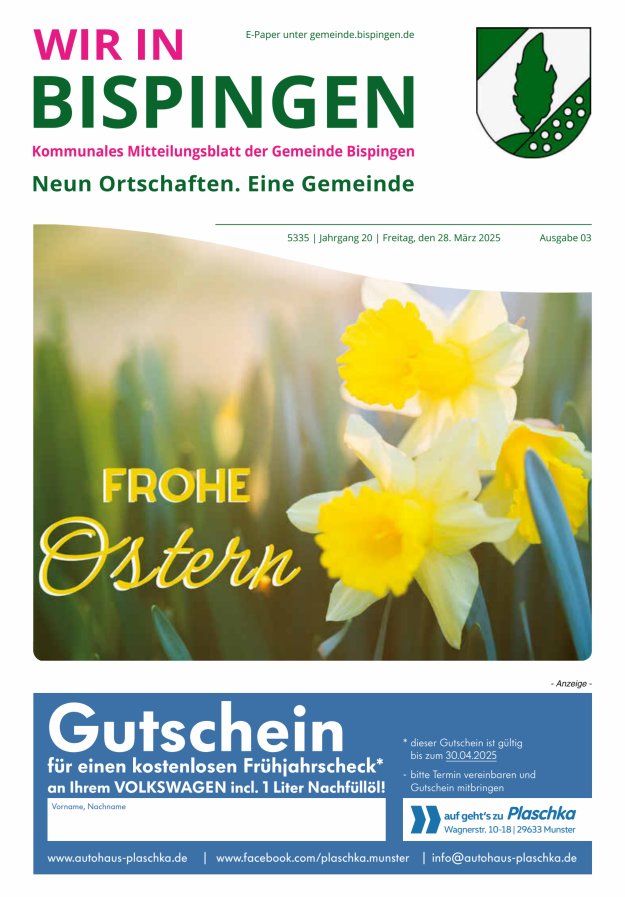 Wir in Bispingen Titelblatt 03/2025