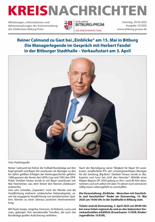 Kreis Bitburg-Prüm Titelblatt 13/2025