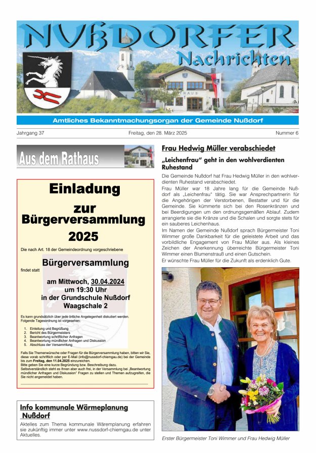 Nußdorfer Nachrichten Titelblatt 06/2025