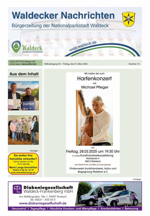 Waldecker Nachrichten Titelblatt 12/2025