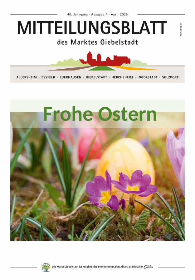 Mitteilungsblatt des Marktes Giebelstadt Titelblatt 04/2025
