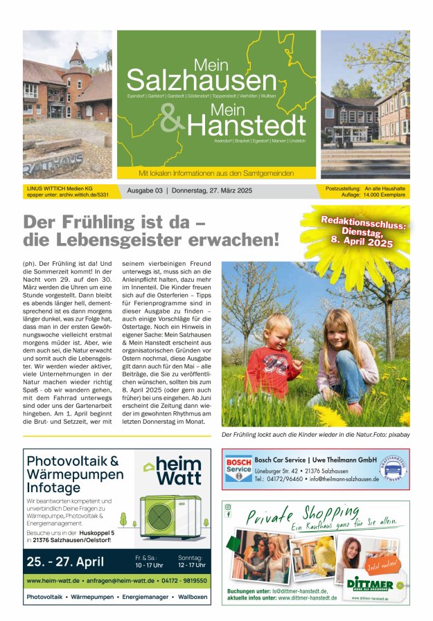 Mein Salzhausen   Mein Hanstedt Titelblatt 03/2025