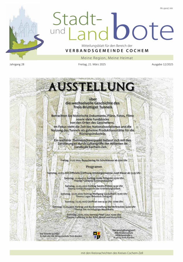 Stadt- und Landbote VG Cochem Titelblatt 12/2025