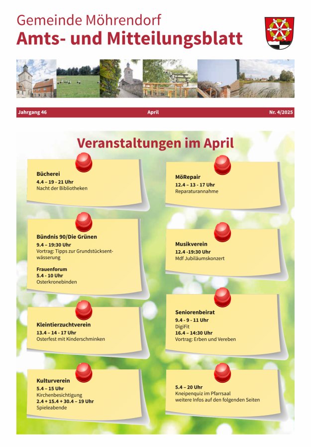Amts- und Mitteilungsblatt Gemeinde Möhrendorf Titelblatt 04/2025