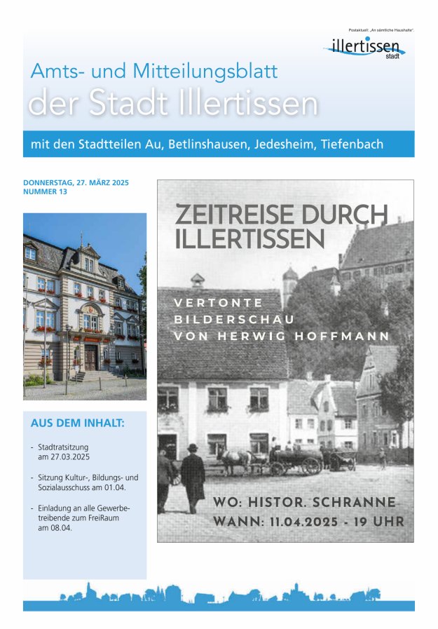 Amts- und Mitteilungsblatt Stadt Illertissen Titelblatt 13/2025