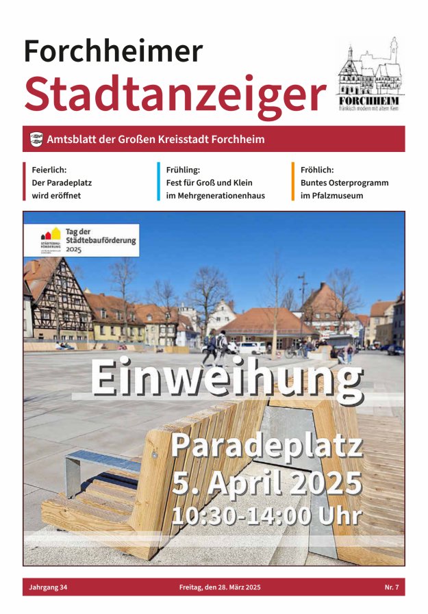 Forchheimer Stadtanzeiger Titelblatt 07/2025