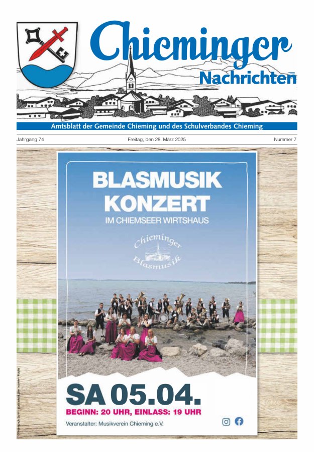 Chieminger Nachrichten Titelblatt 07/2025