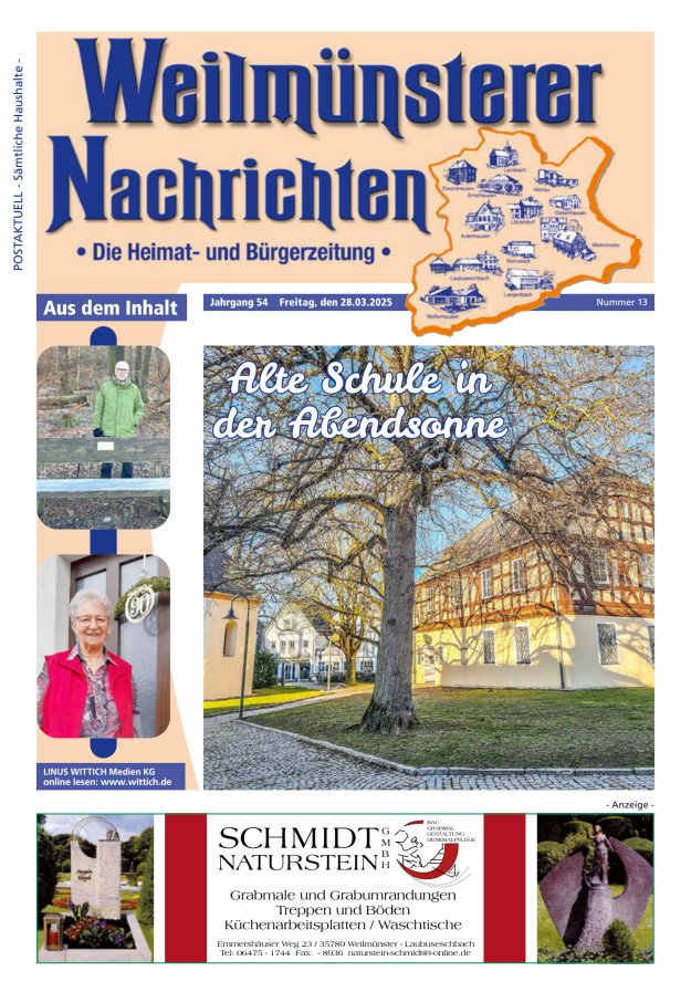 Weilmünsterer Nachrichten Titelblatt 13/2025