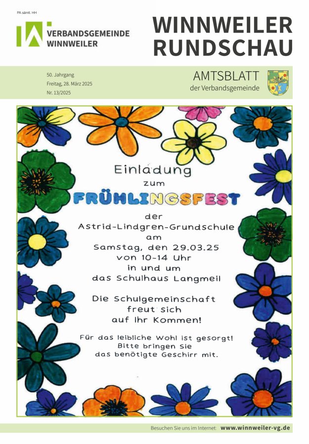 Winnweiler Rundschau Titelblatt 13/2025