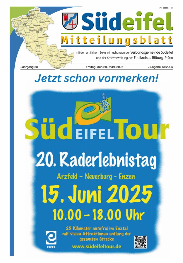 Mitteilungsblatt Südeifel Titelblatt 13/2025