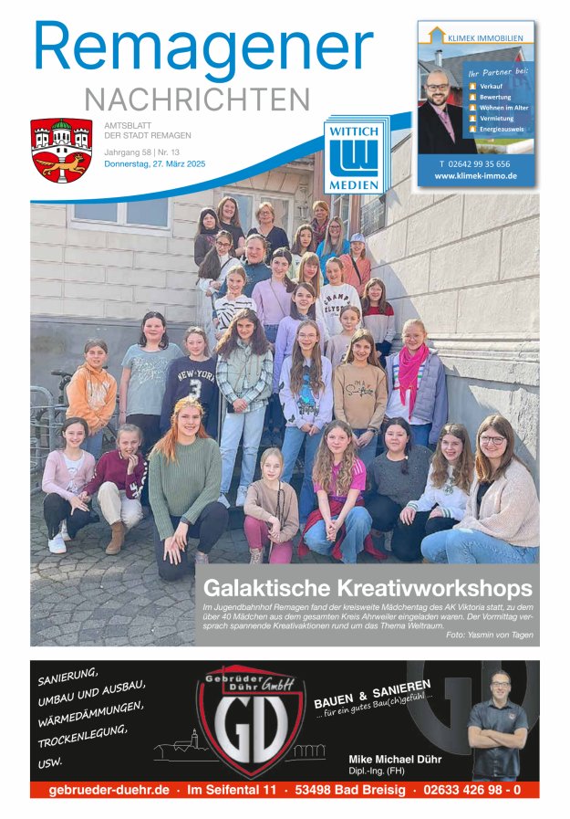 Remagener Nachrichten Titelblatt 13/2025