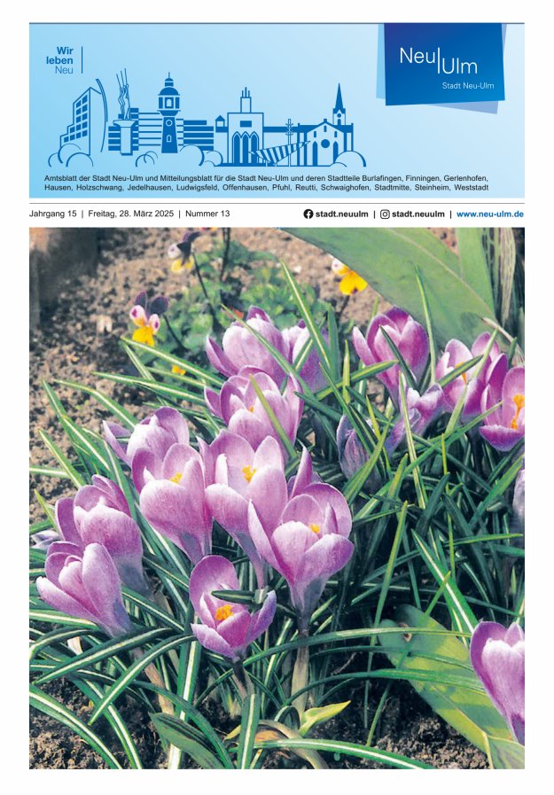 Amtsblatt der Stadt Neu-Ulm und Mitteilungsblatt für die Stadt Neu-Ulm Titelblatt 13/2025