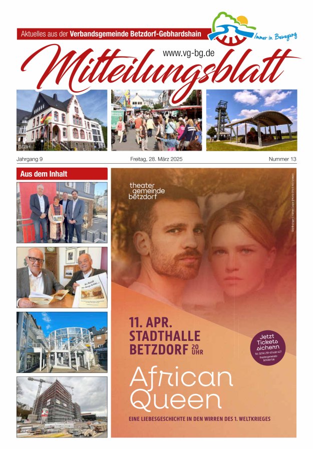 Aktuelles aus der VG Betzdorf-Gebhardshain Ausgabe Gebhardshain Titelblatt 13/2025