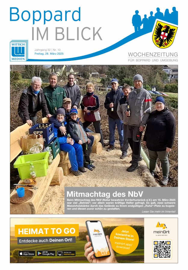 Boppard im Blick - Heimatzeitung für die Stadt Boppard Titelblatt 13/2025