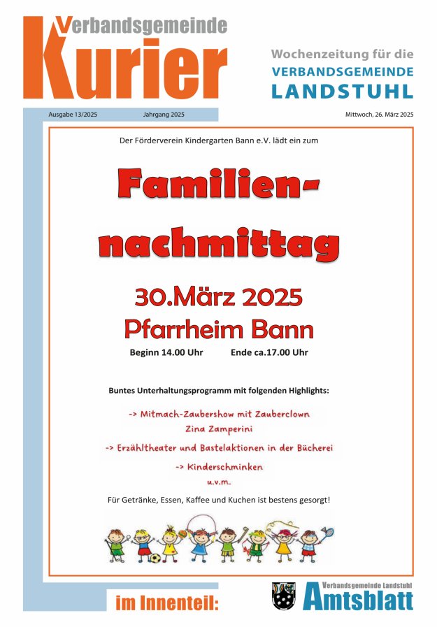Verbandsgemeinde Kurier Landstuhl Titelblatt 13/2025