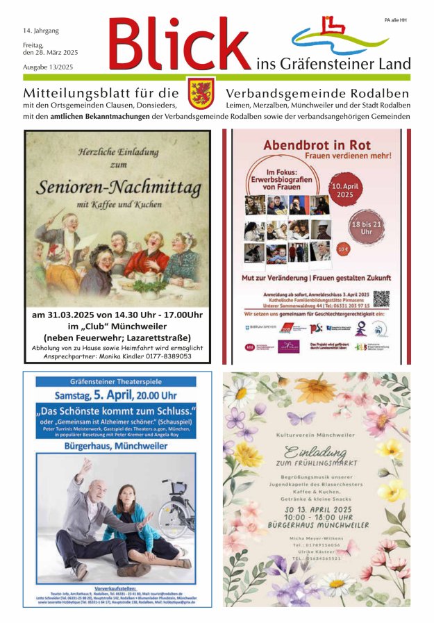 Blick ins Gräfensteiner Land VG Rodalben Titelblatt 13/2025