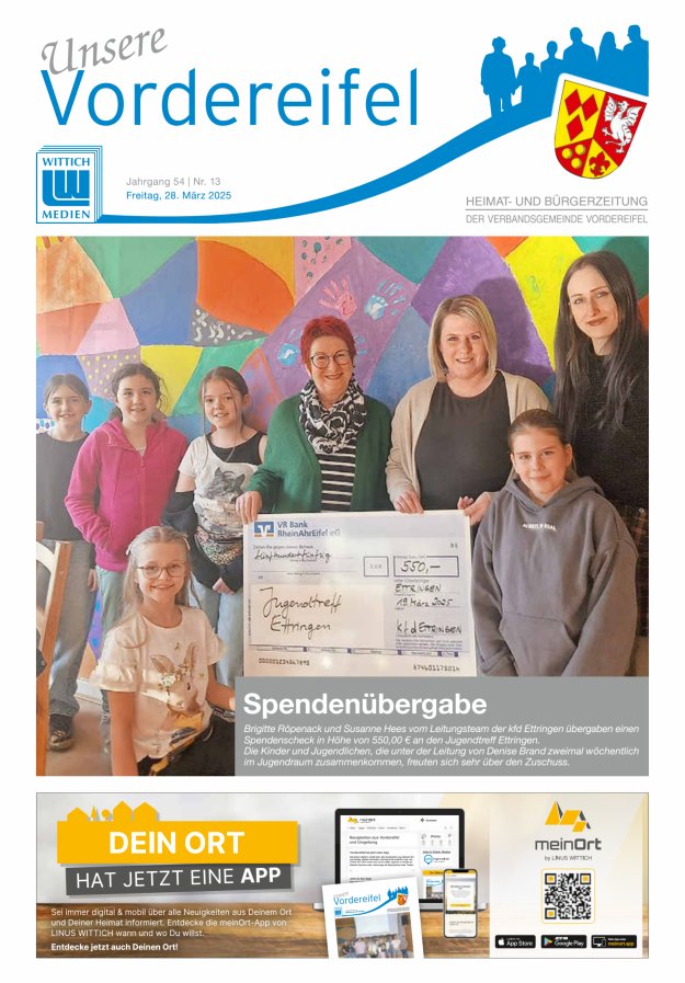 Mitteilungsblatt Vordereifel - Heimat- u Bürgerzeitung der VG Vordereifel Titelblatt 13/2025