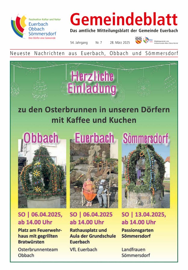 Gemeindeblatt der Gemeinde Euerbach Titelblatt 07/2025