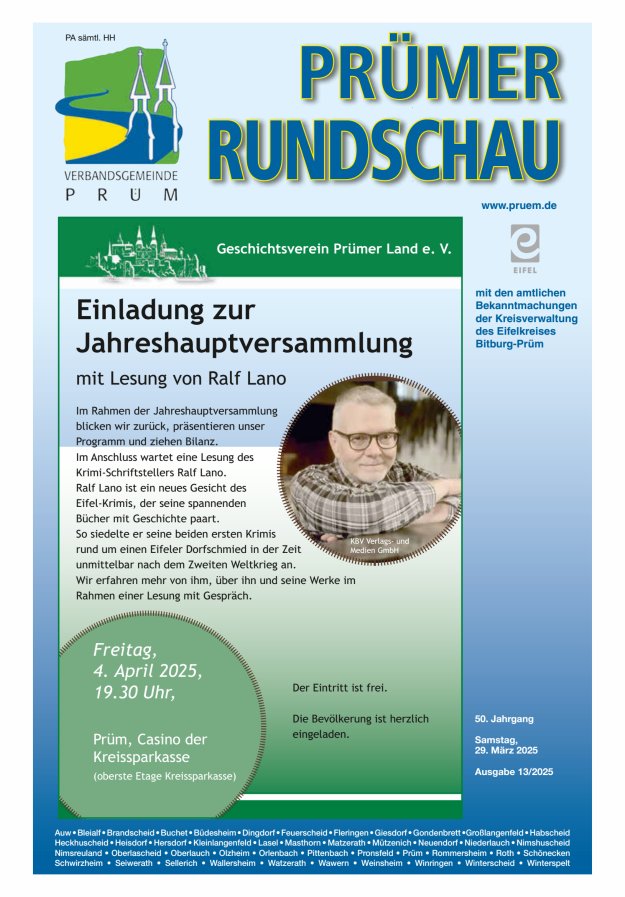 Prümer Rundschau Titelblatt 13/2025