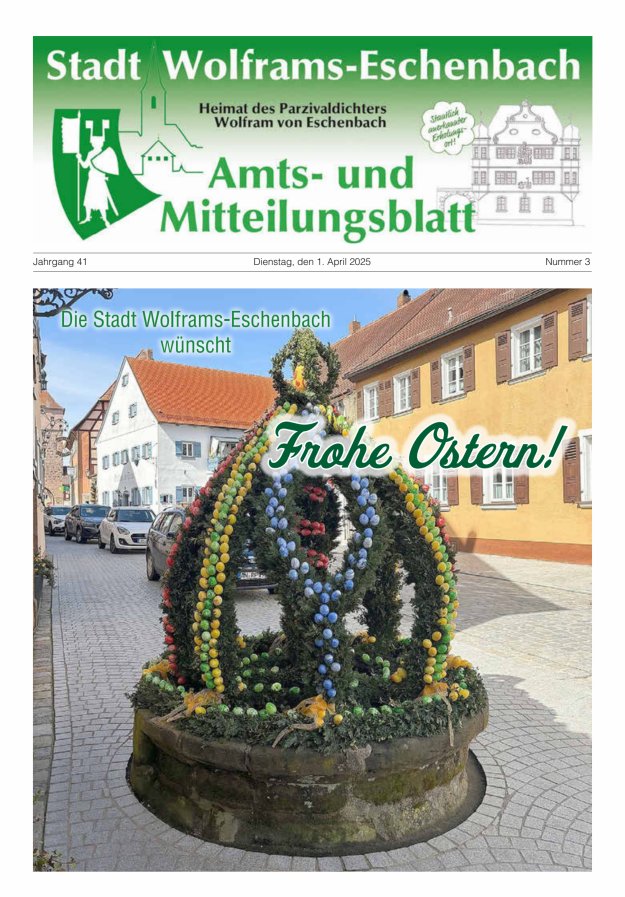 Amts- und Mitteilungsblatt Stadt Wolframs-Eschenbach Titelblatt 03/2025