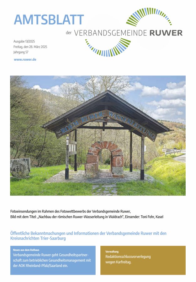 Amtsblatt VG Ruwer Titelblatt 13/2025