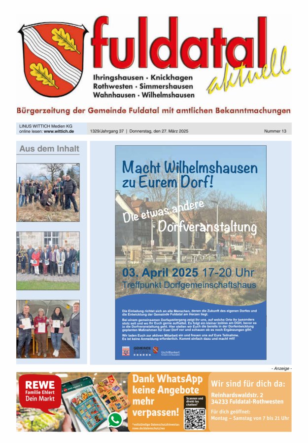 Fuldatal aktuell Titelblatt 13/2025