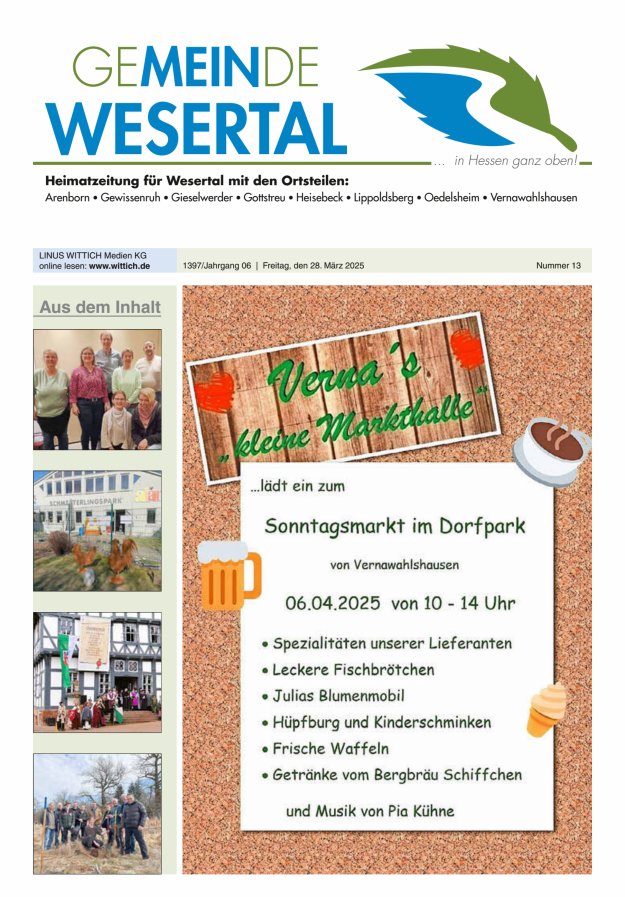 Wesertal Titelblatt 13/2025