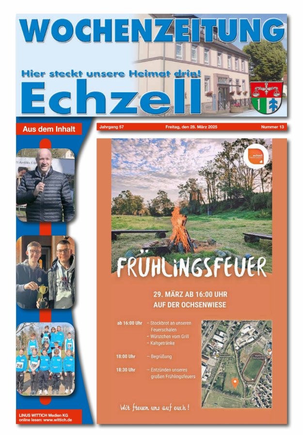 Wochenzeitung für die Gemeinde Echzell Titelblatt 13/2025