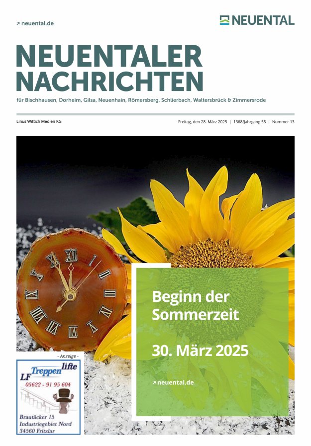Neuentaler Nachrichten Titelblatt 13/2025