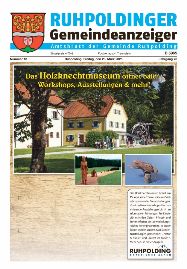 Ruhpoldinger Gemeindeanzeiger Titelblatt 13/2025