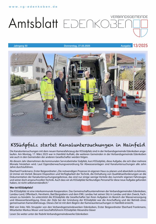 Amtsblatt VG Edenkoben Titelblatt 13/2025