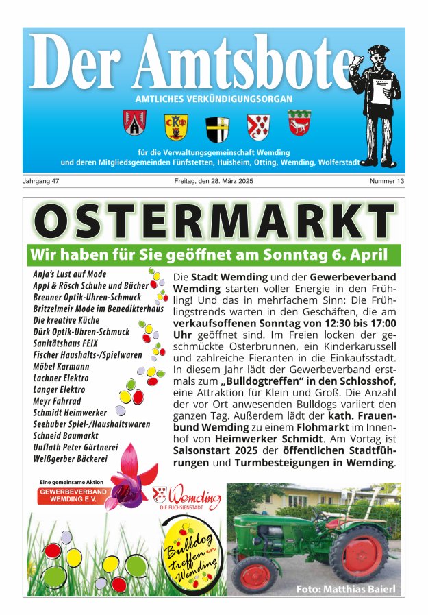 Der Amtsbote - Wemding Verwaltungsgemeinschaft Titelblatt 13/2025