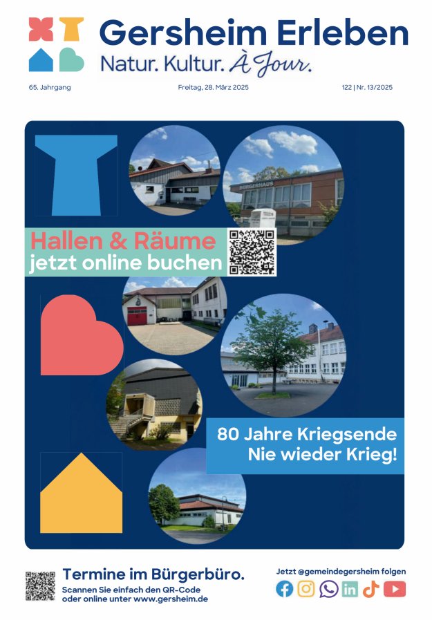 Bekanntmachungsblatt der Gemeinde Gersheim Titelblatt 13/2025