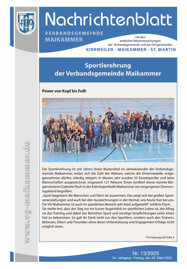 Nachrichtenblatt VG Maikammer Titelblatt 13/2025