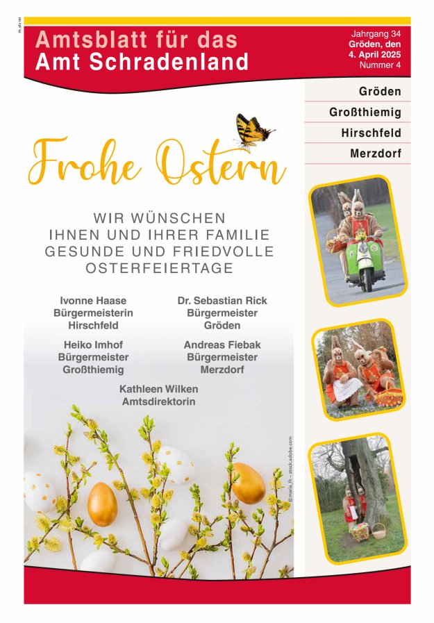 Amtsblatt für das Amt Schradenland Titelblatt 04/2025