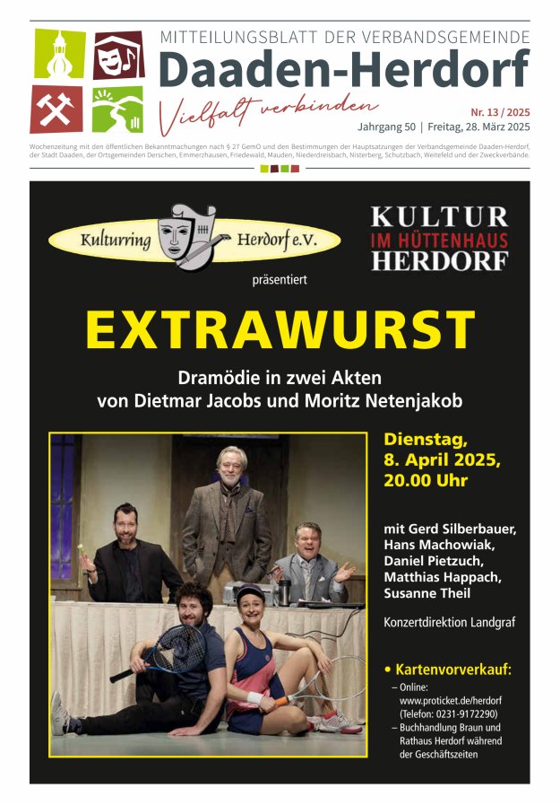 Mitteilungsblatt der Verbandsgemeinde Daaden-Herdorf Titelblatt 13/2025