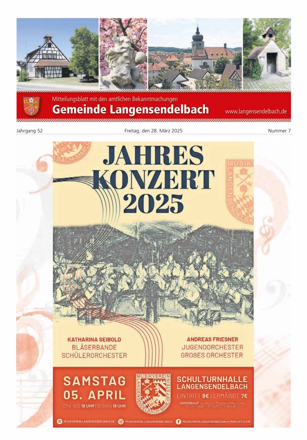 Mitteilungsblatt - Gemeinde Langensendelbach Titelblatt 07/2025