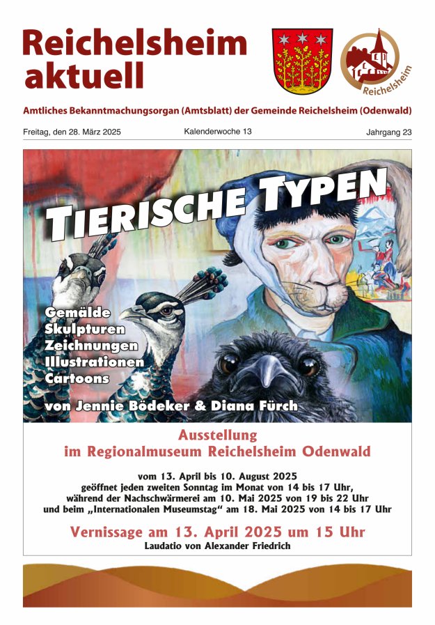 Reichelsheim aktuell - Amtsblatt der Gemeinde Reichelsheim(Odenwald) Titelblatt 13/2025