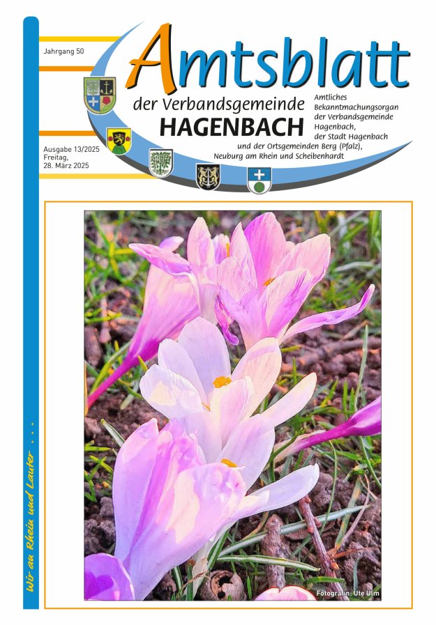 Amtsblatt der VG Hagenbach Titelblatt 13/2025